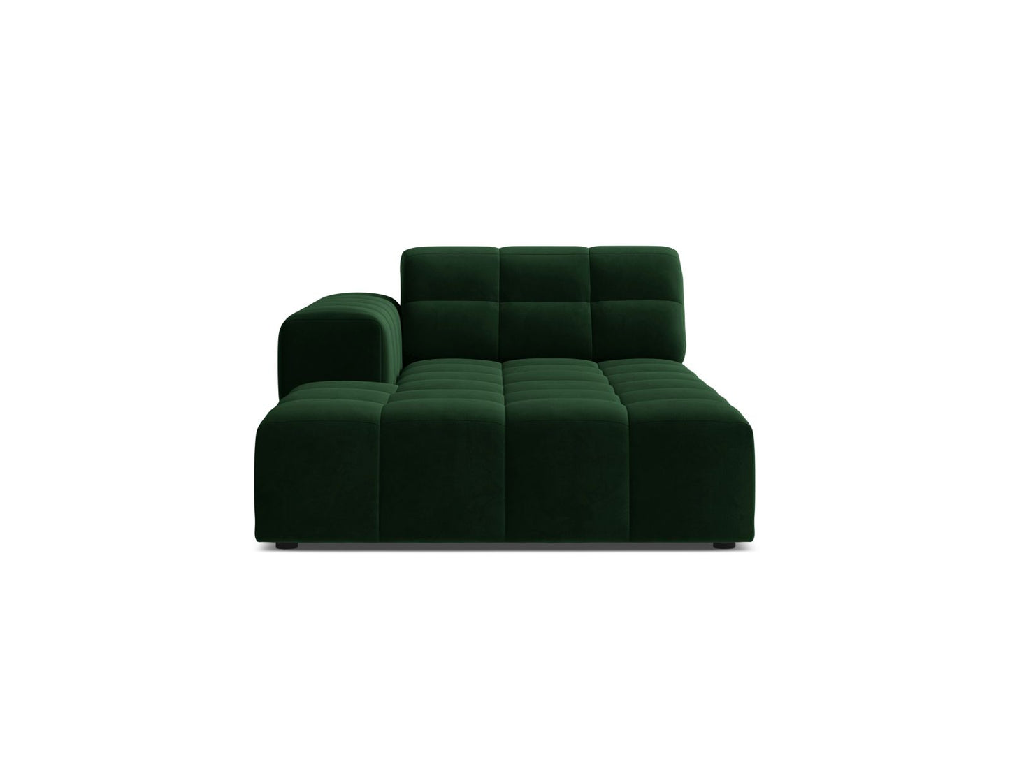 Chaiselongue Samt Schwarz Jennifer — Bottle Green