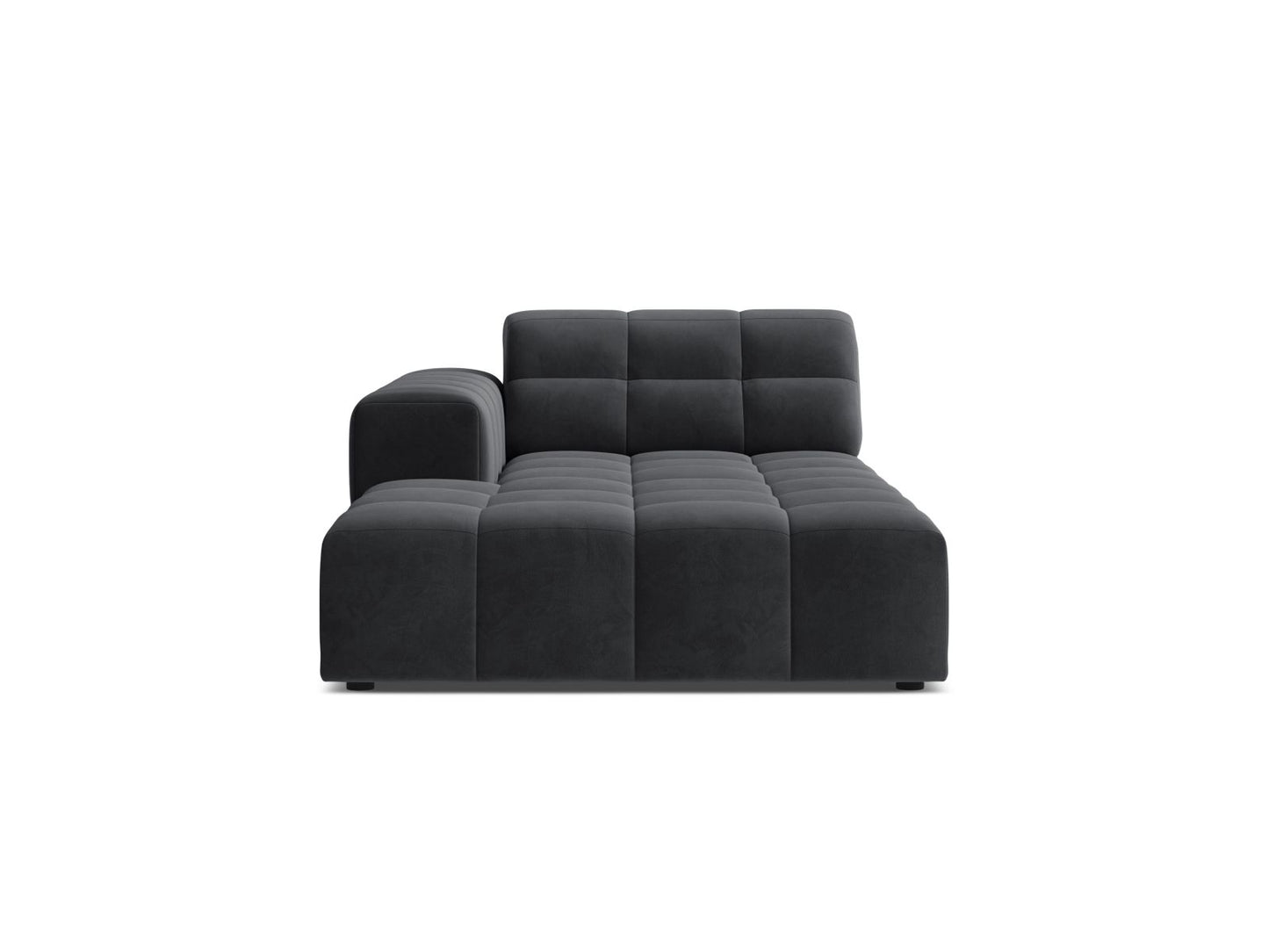 Chaiselongue Samt Schwarz Jennifer — Grey