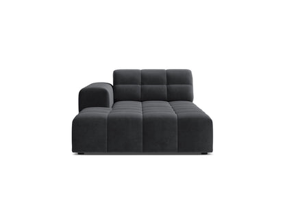 Chaiselongue Samt Schwarz Jennifer — Grey