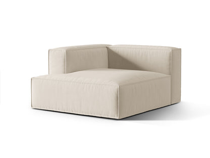 Chaiselongue Samt Beige Nuria — Wohnbeispiel