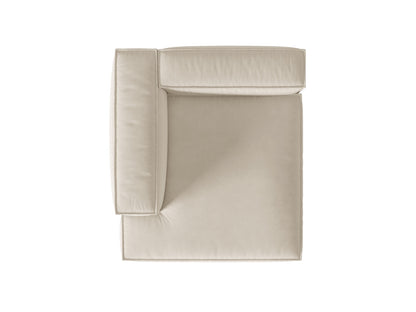 Chaiselongue Samt Beige Nuria — Maße und Details