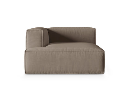 Chaiselongue Samt Beige Nuria — Warm grey