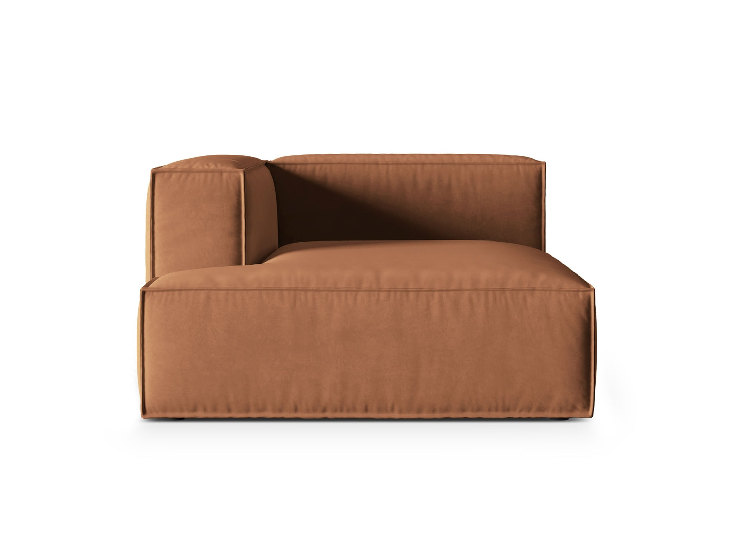 Chaiselongue Samt Beige Nuria — Honey