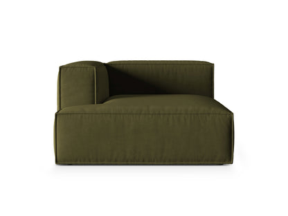Chaiselongue Samt Beige Nuria — Moss Green Melange