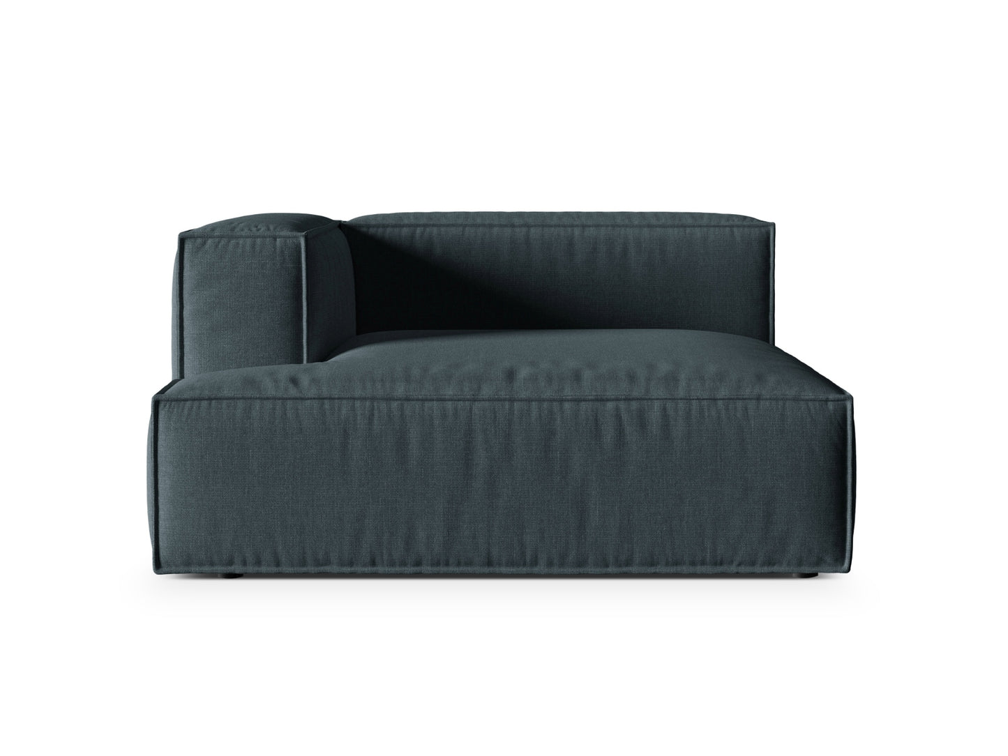 Chaiselongue Strukturstoff Beige Nuria — Deep Petrol
