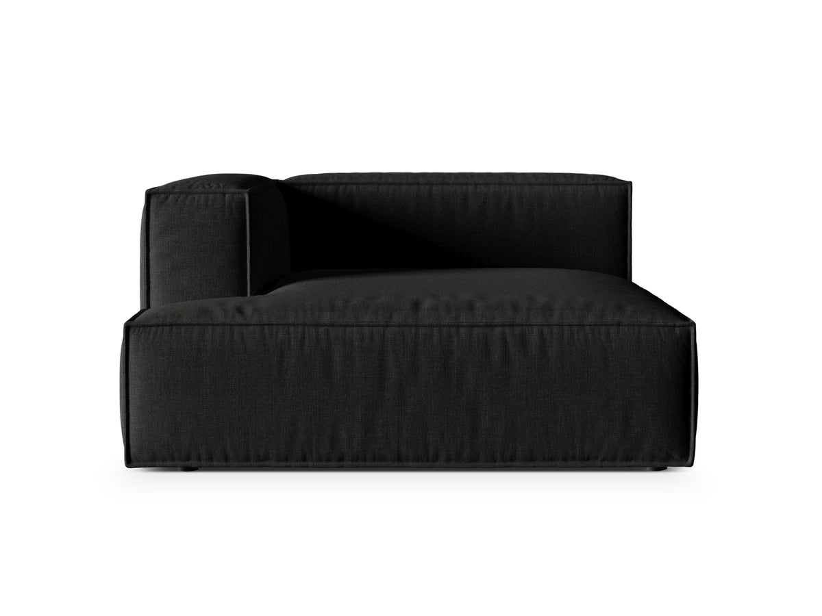 Nuria Modular Chaise Longue, 147x147 cm — Black / Left