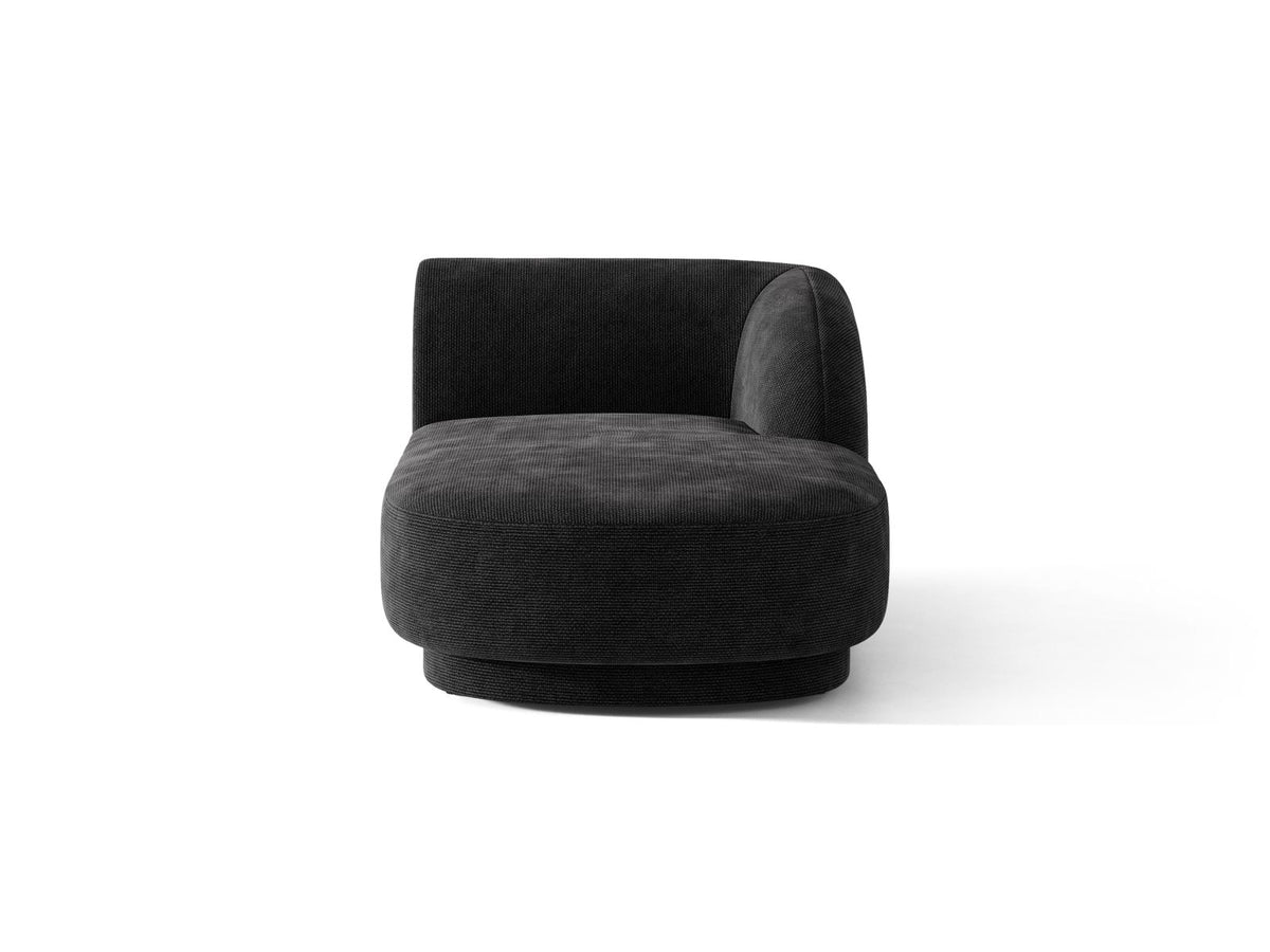 Miley Chaise Longue, 2 Seats, 90x156 cm — Black / Right
