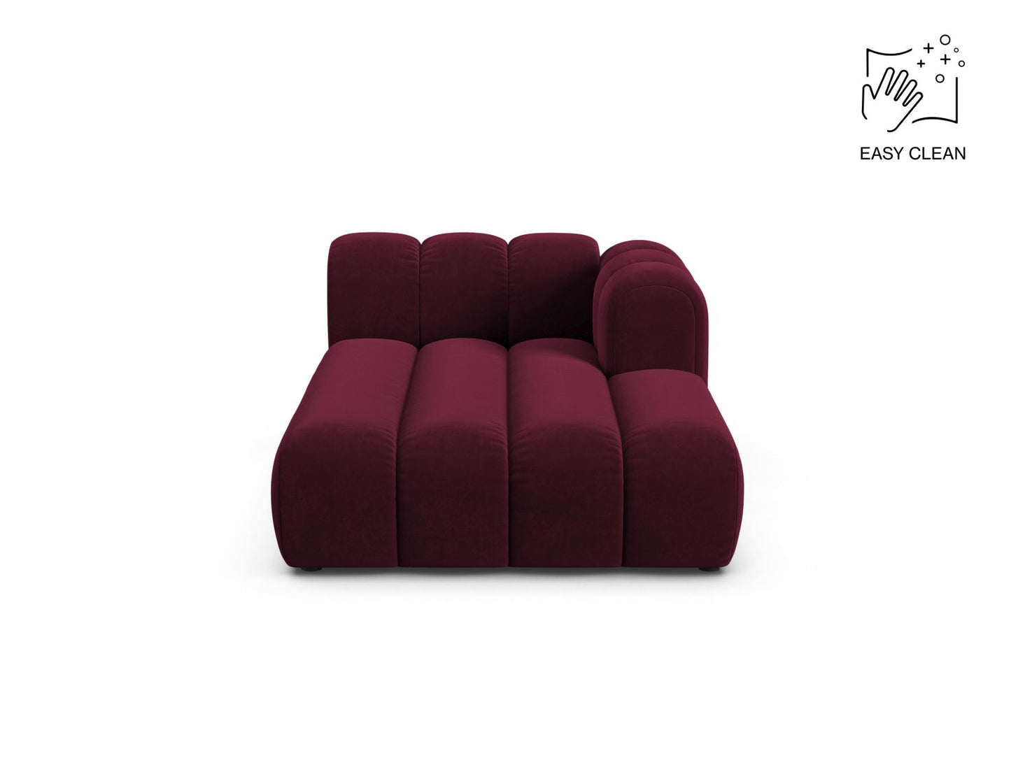 Lupine Chaise Longue, 2 Seats, 117x177 cm — Burgundy / Right