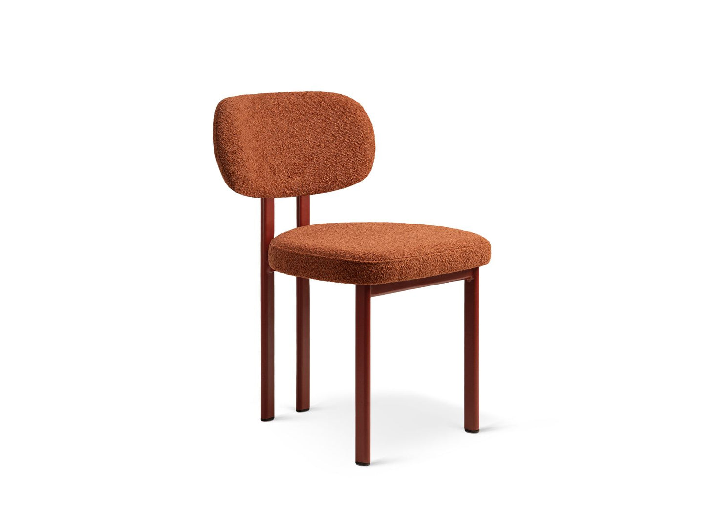 Stuhl Bouclé Beige Sam — Terracotta / Red