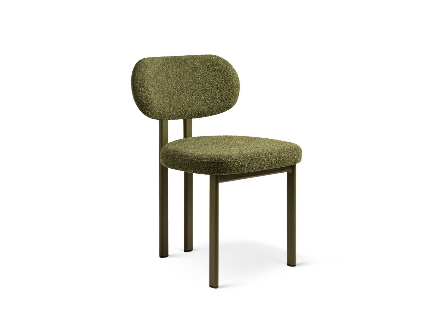 Stuhl Bouclé Beige Sam — Dark Olive Green / Olive Green