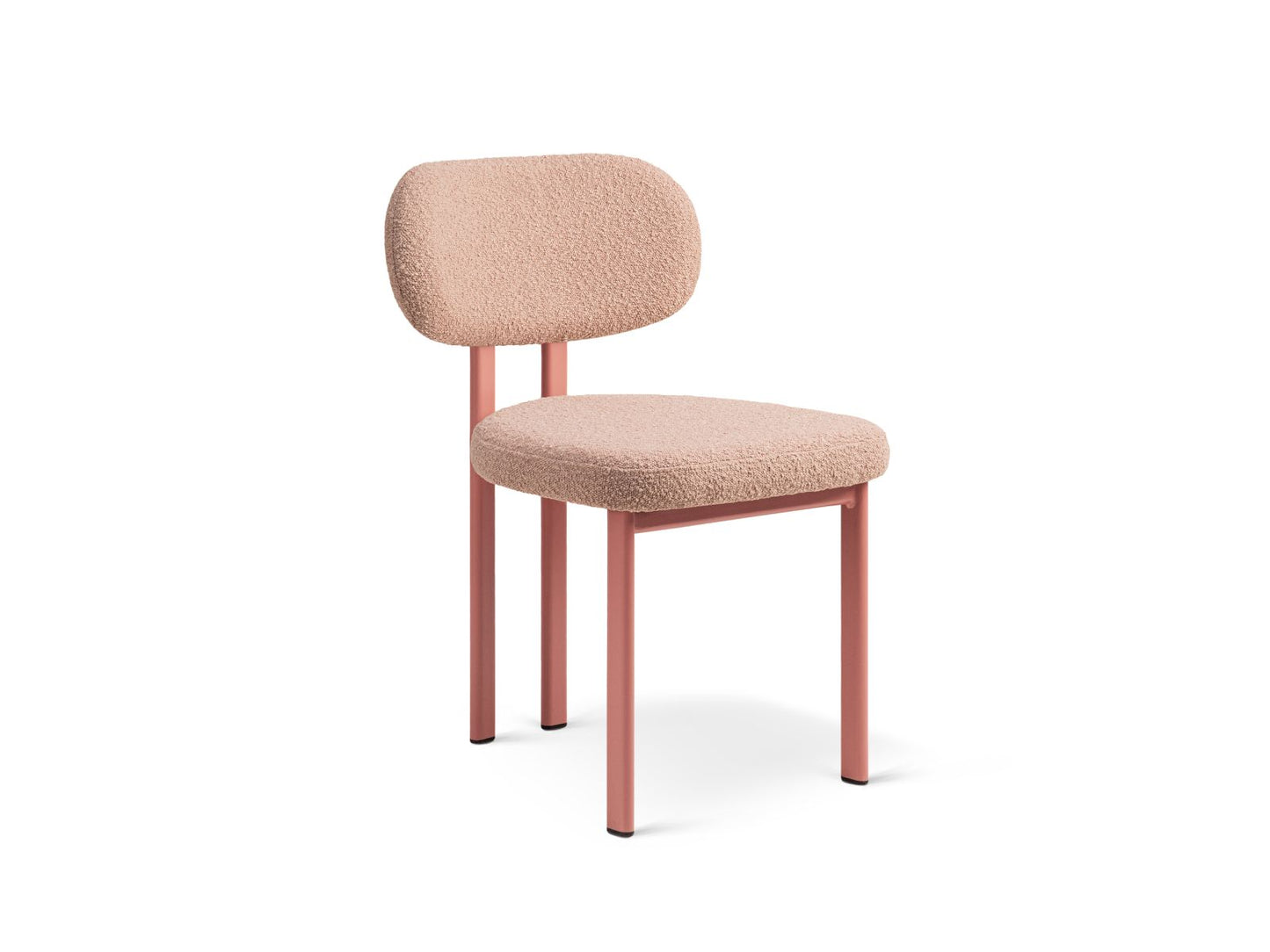 Stuhl Bouclé Beige Sam — Powder Pink / Flamingo