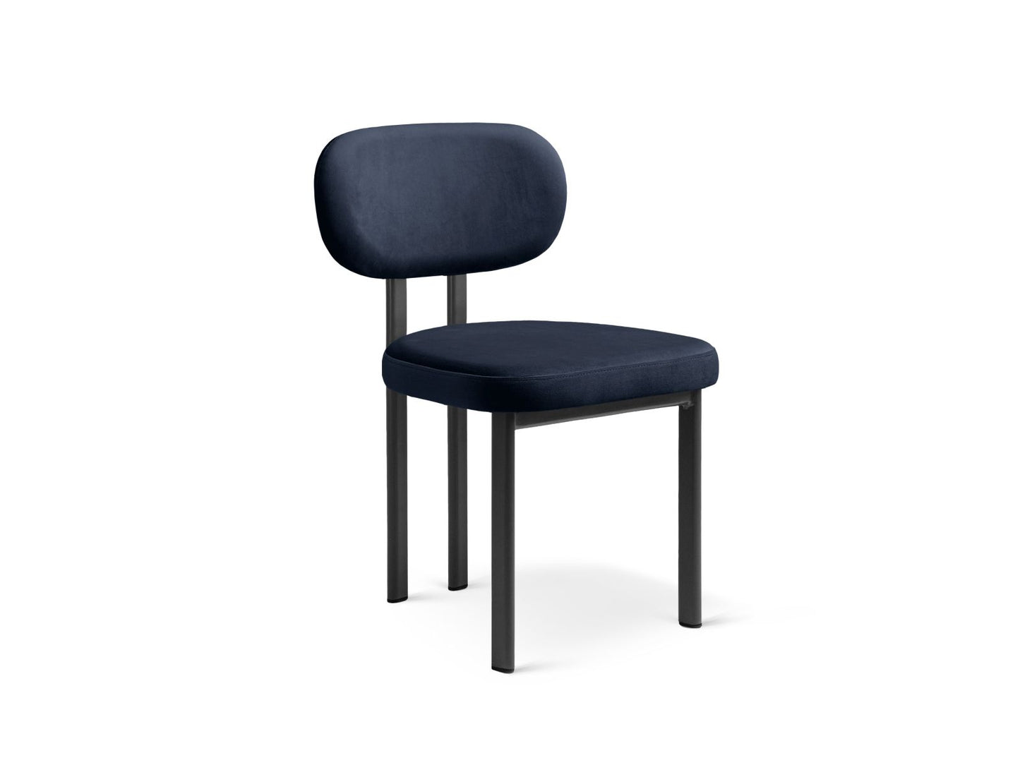 Stuhl Samt Almond Beige Sam — Black / Black Metal