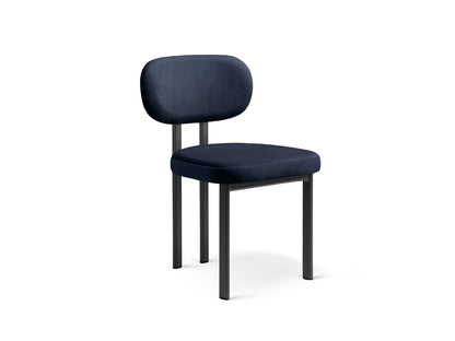 Stuhl Samt Almond Beige Sam — Black / Black Metal