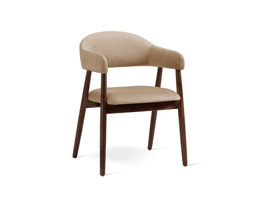 Adra Chair, 56x59 cm — Almond Beige / Walnut