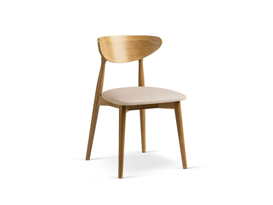 Leon Chair, 47.5x48 cm — Almond Beige / American Walnut
