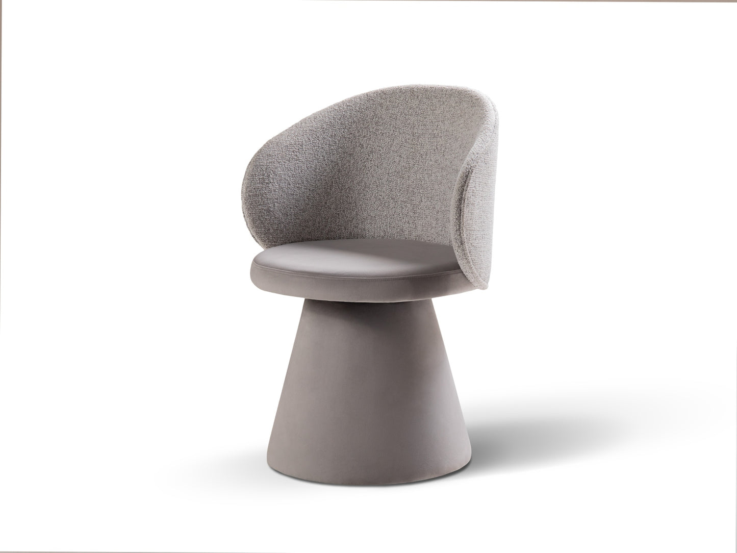 Sessel Structured Fabric, Velvet Beige Melange, Dark Beige Inez — Light Grey Melange, Silver