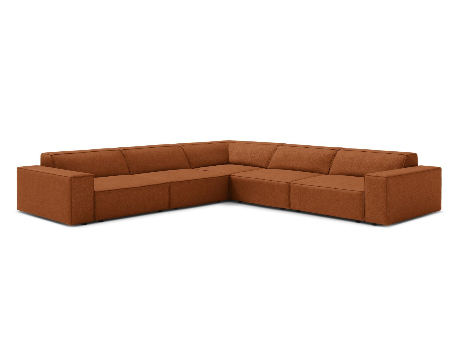 Jodie Symmetrical Corner Sofa, 6 Seats, 283x283 cm — Terracotta