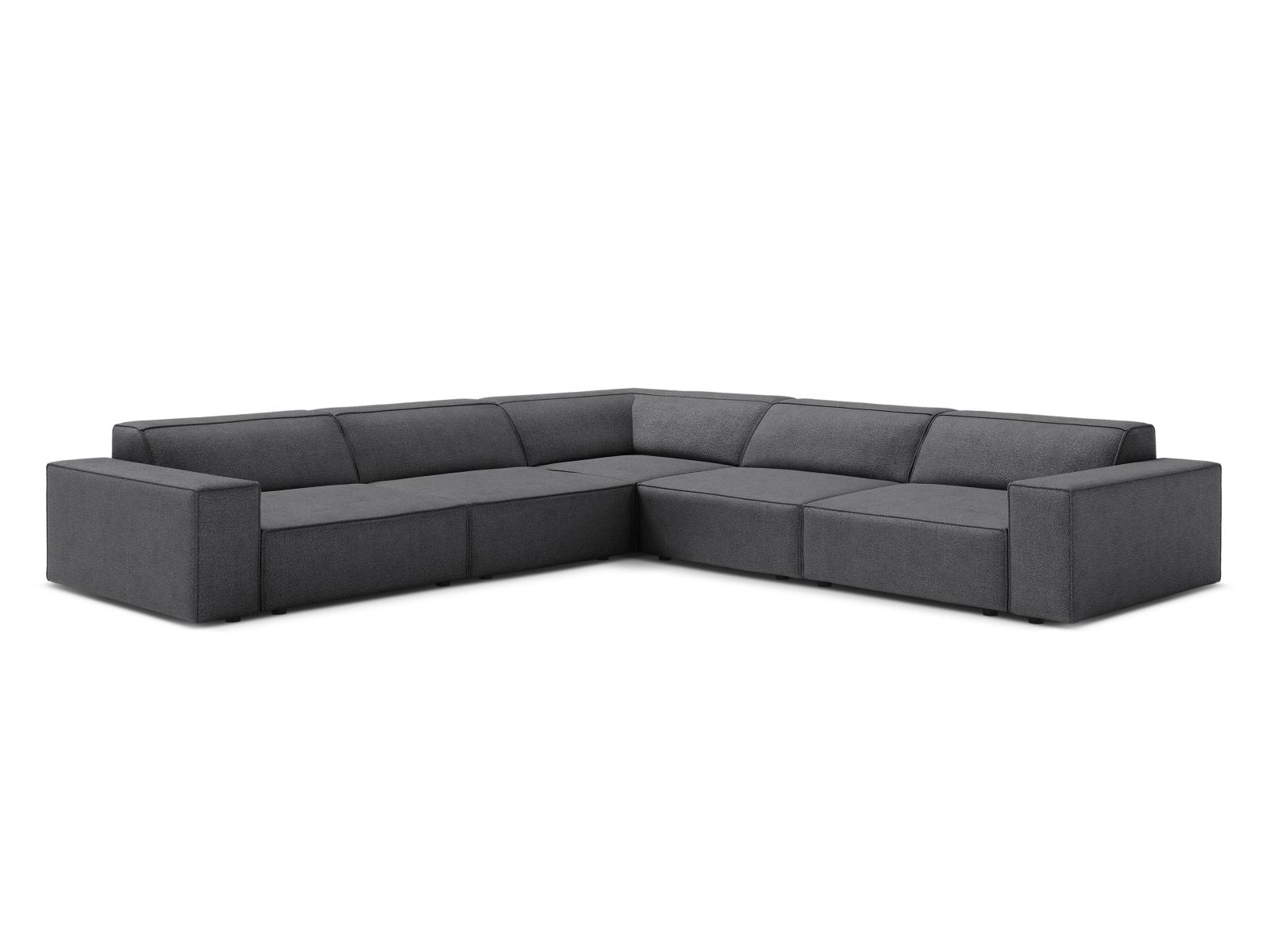 Jodie Symmetrical Corner Sofa, 6 Seats, 283x283 cm — Dark Grey