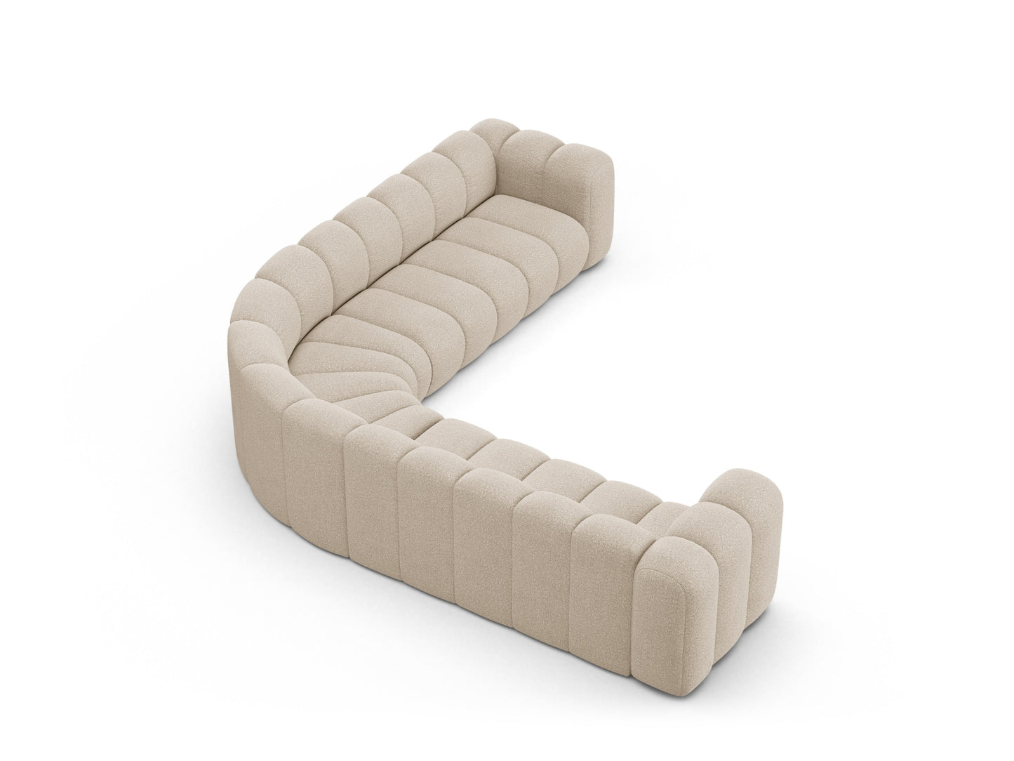 Ecksofa Bouclé Beige Lupine — Detailansicht