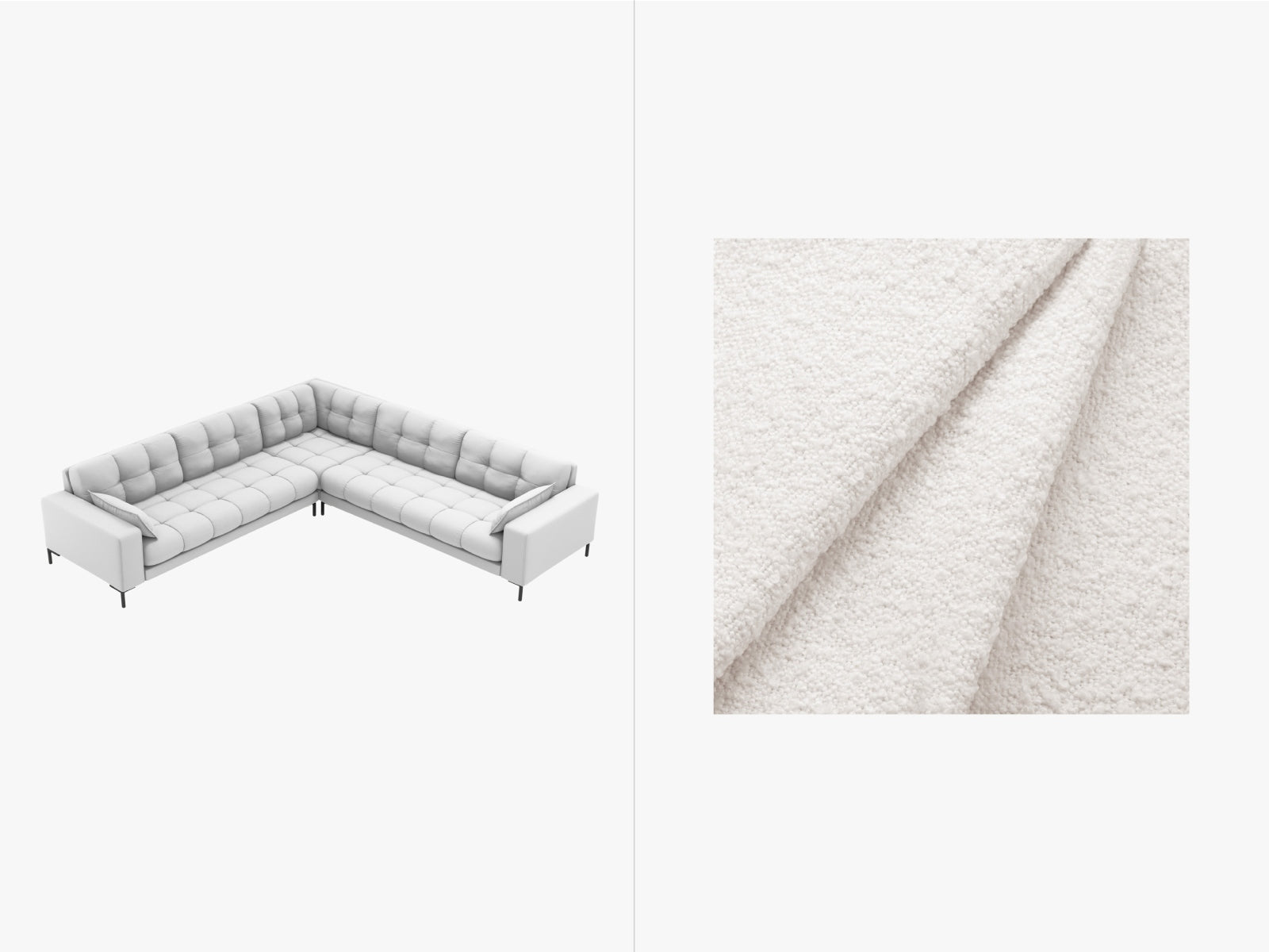 Mamaia Symmetrical Corner Sofa, 6 Seats, 256x256 cm — White