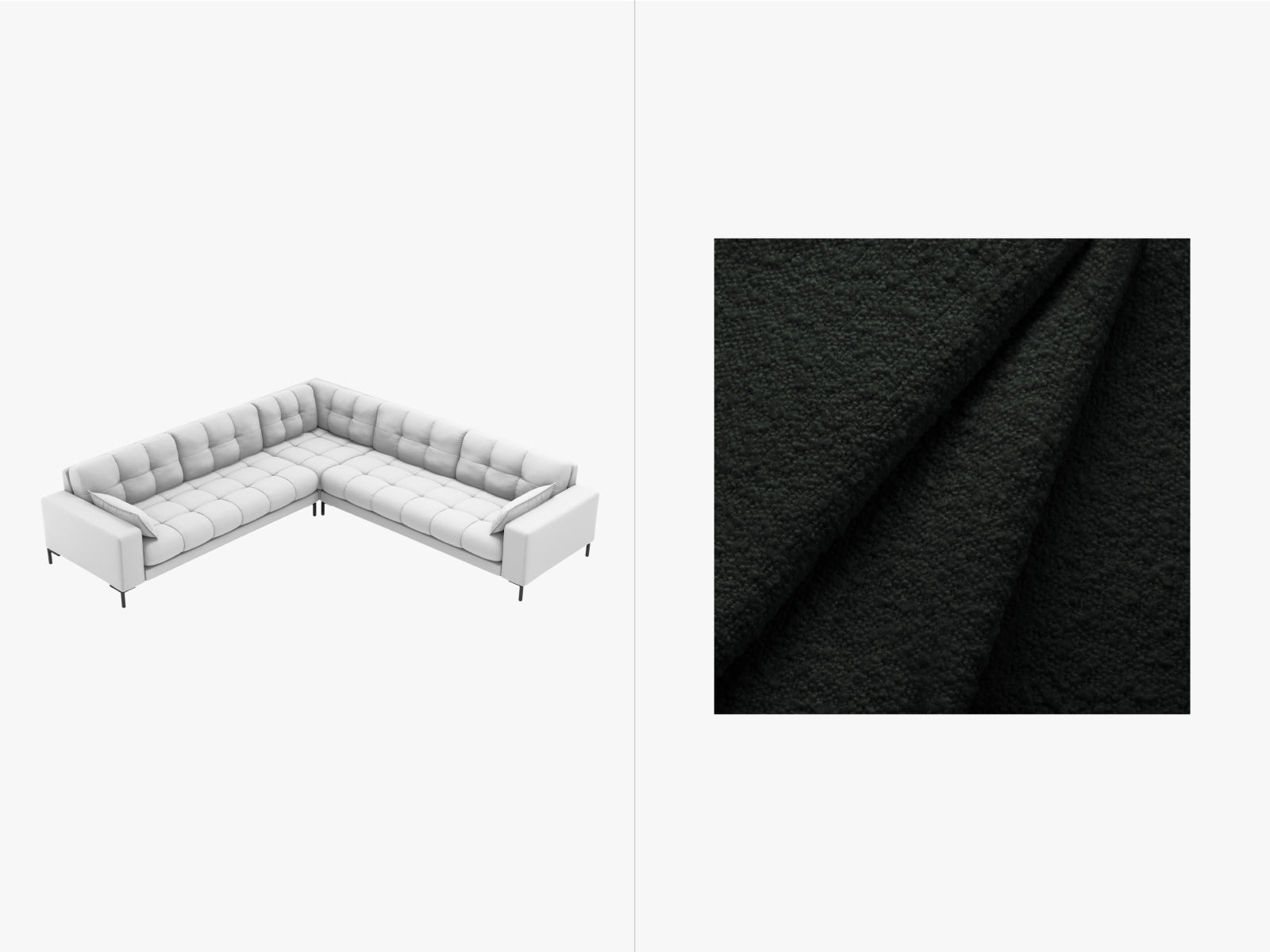 Mamaia Symmetrical Corner Sofa, 6 Seats, 256x256 cm — Black
