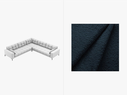 Ecksofa Bouclé Beige Mamaia — Dark Blue