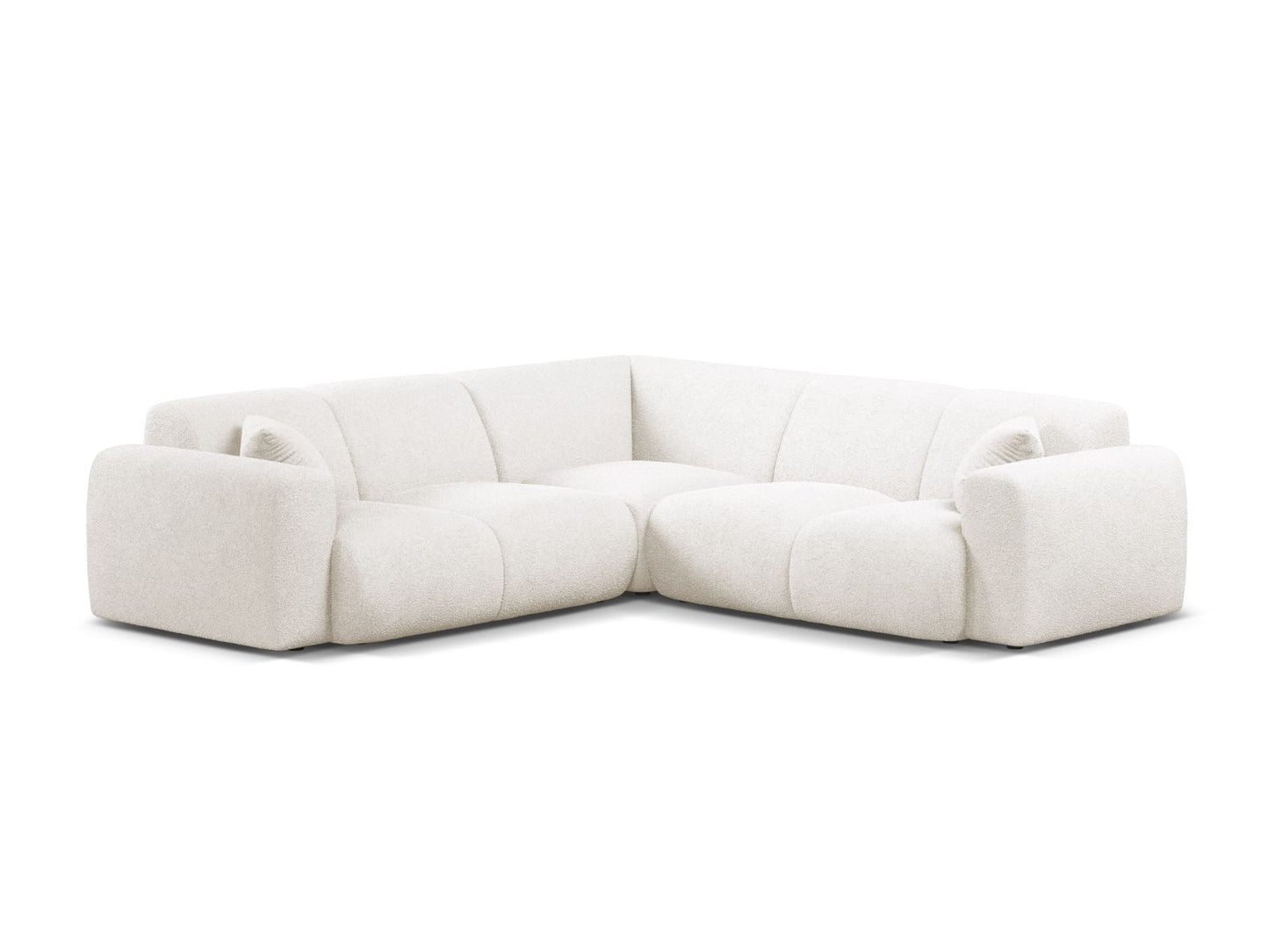 Ecksofa Bouclé Beige Molino — White