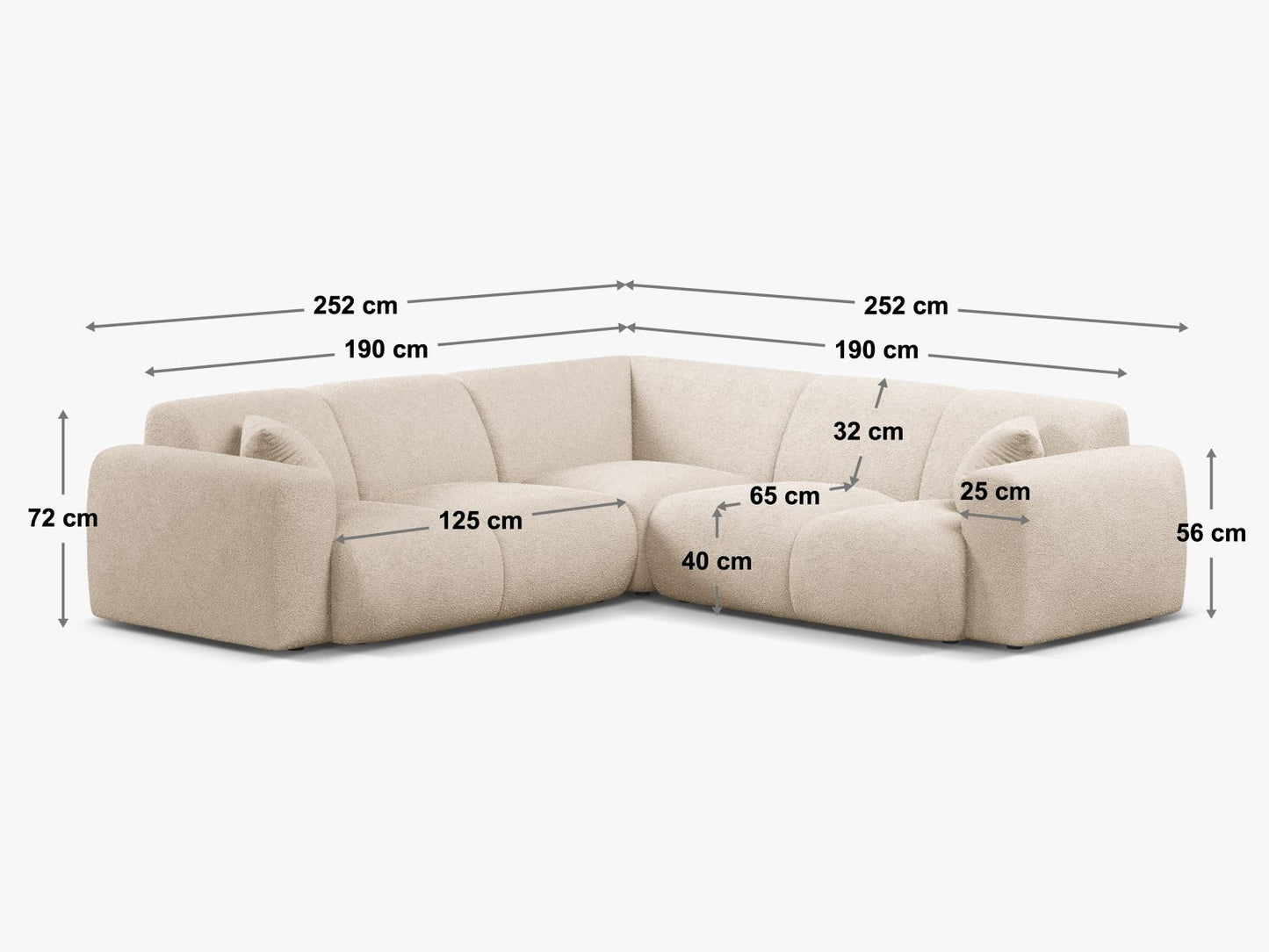Ecksofa Bouclé Beige Molino — Ansicht 4