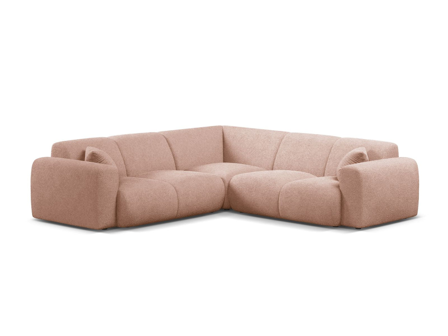 Ecksofa Bouclé Beige Molino — Powder Pink