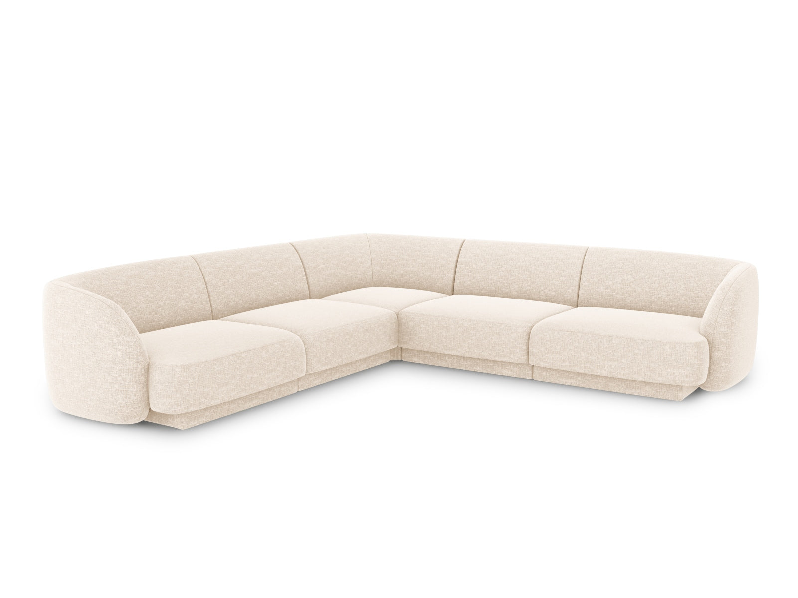 Miley Symmetrical Corner Sofa, 5 Seats, 255x255 cm — Light Beige