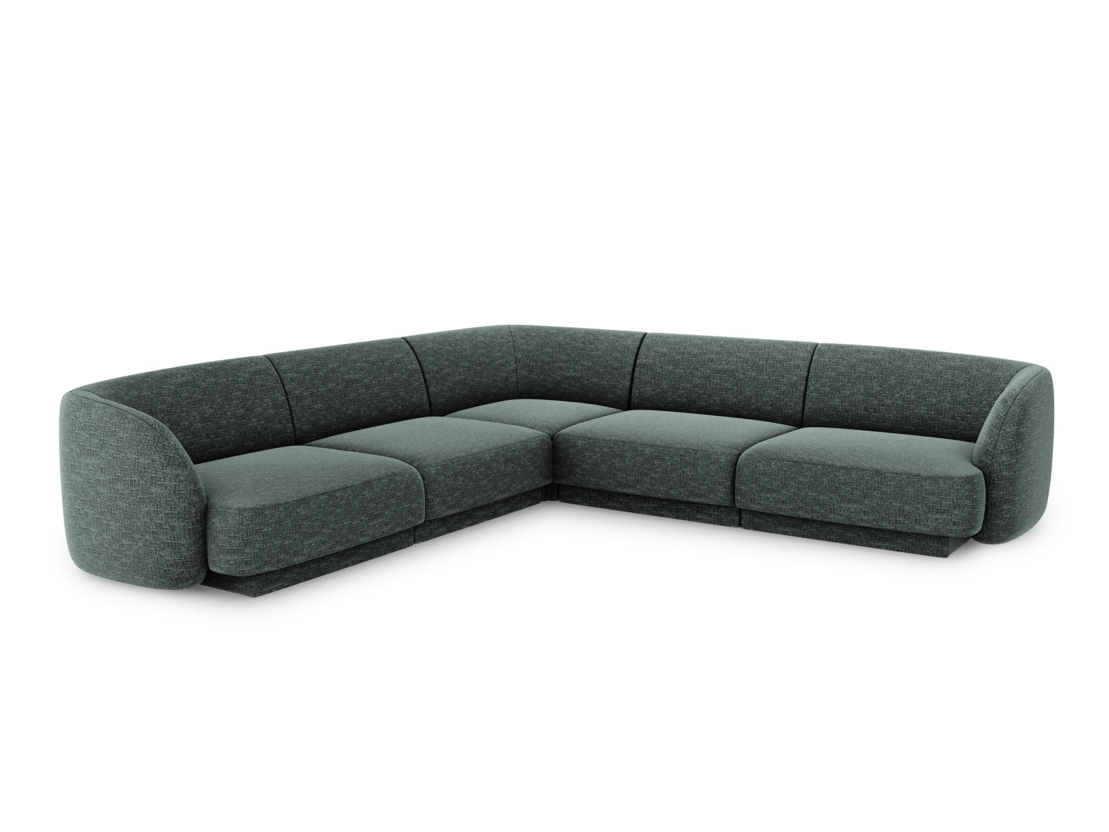 Miley Symmetrical Corner Sofa, 5 Seats, 255x255 cm — Petrol