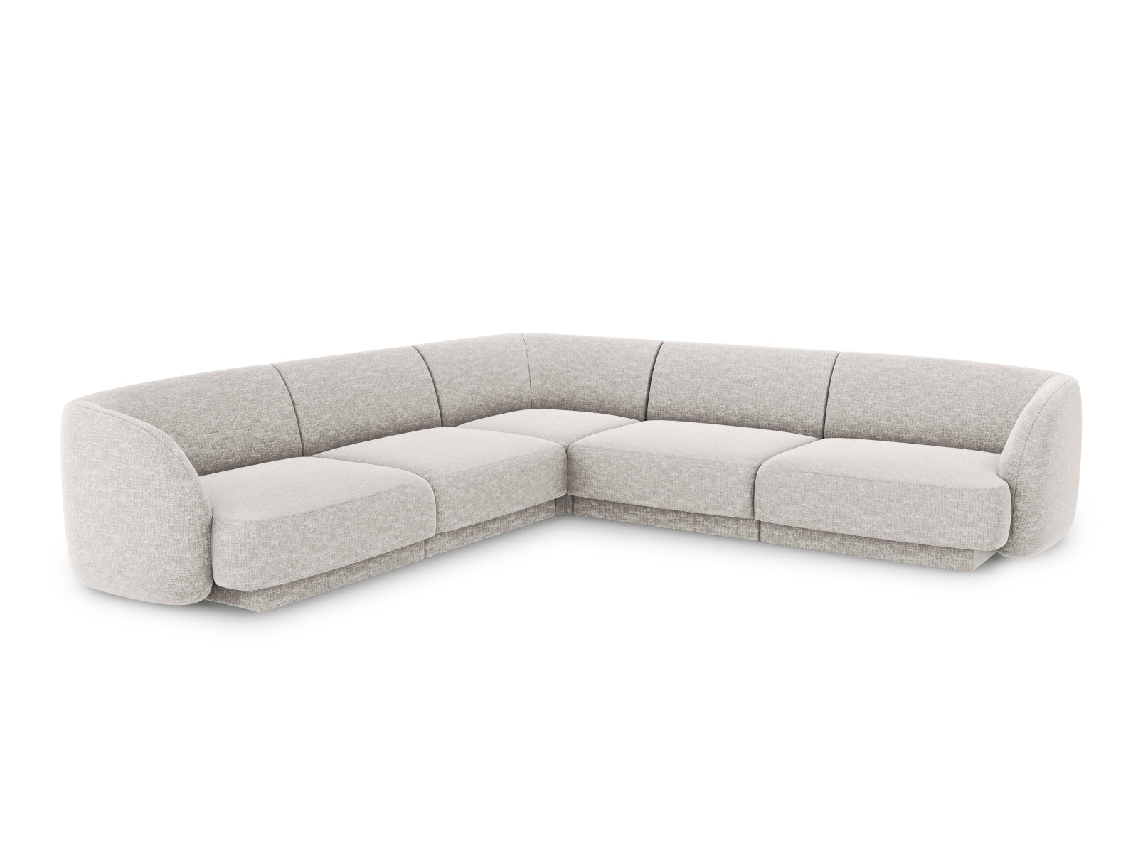 Miley Symmetrical Corner Sofa, 5 Seats, 255x255 cm — Light Grey