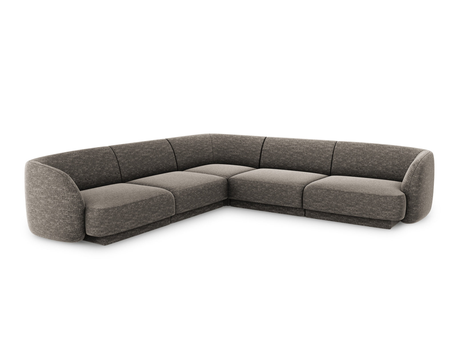 Miley Symmetrical Corner Sofa, 5 Seats, 255x255 cm — Grey