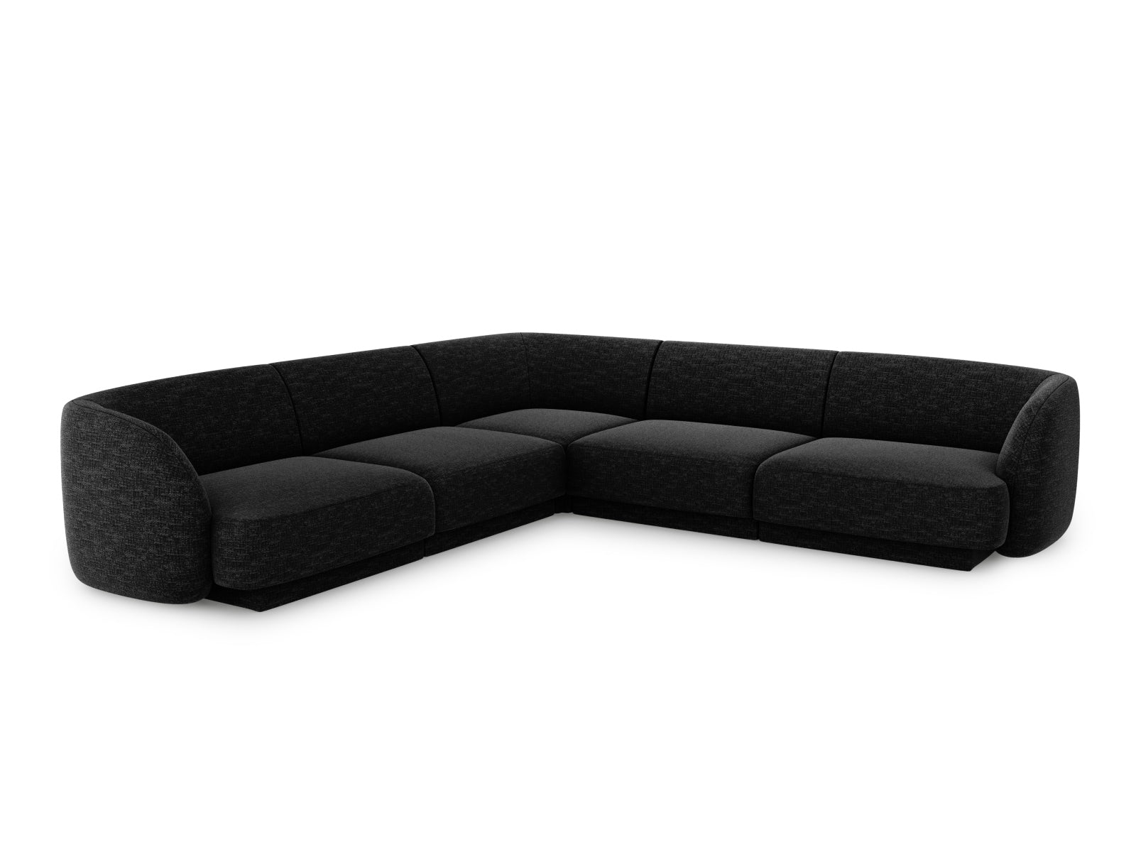 Miley Symmetrical Corner Sofa, 5 Seats, 255x255 cm — Black