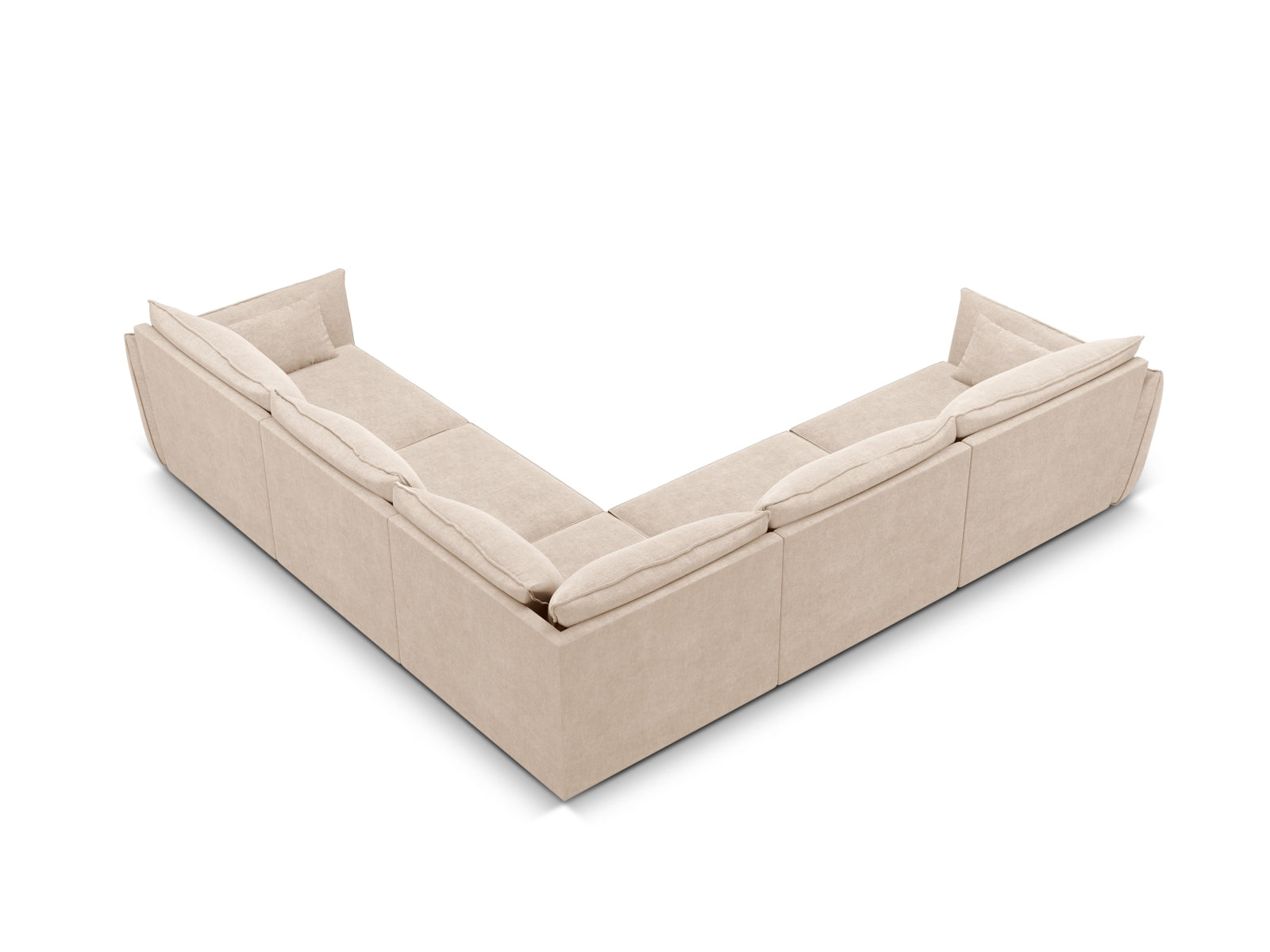 Ecksofa Chenille Beige Kaelle — Detailansicht