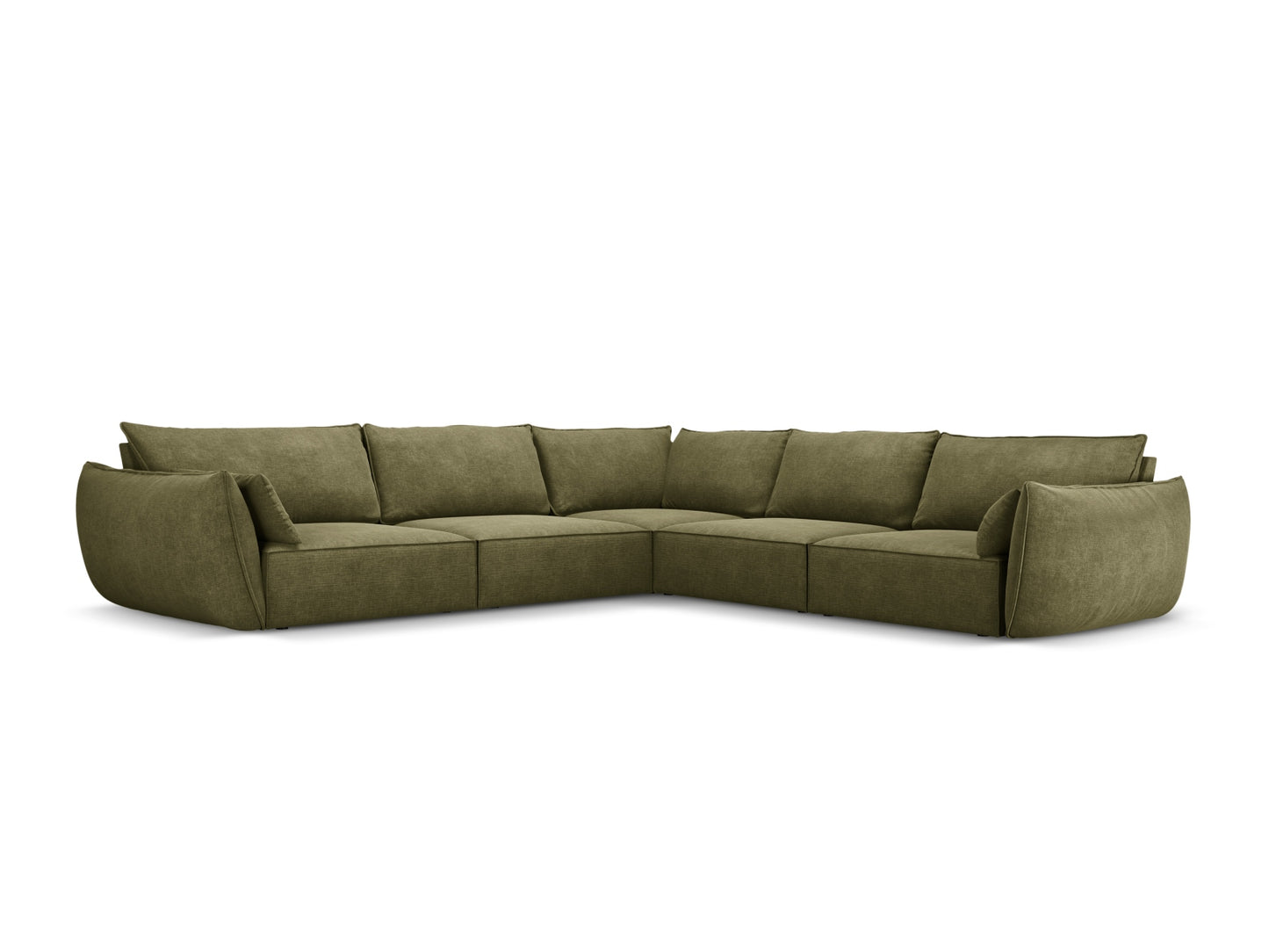 Ecksofa Chenille Beige Kaelle — Green