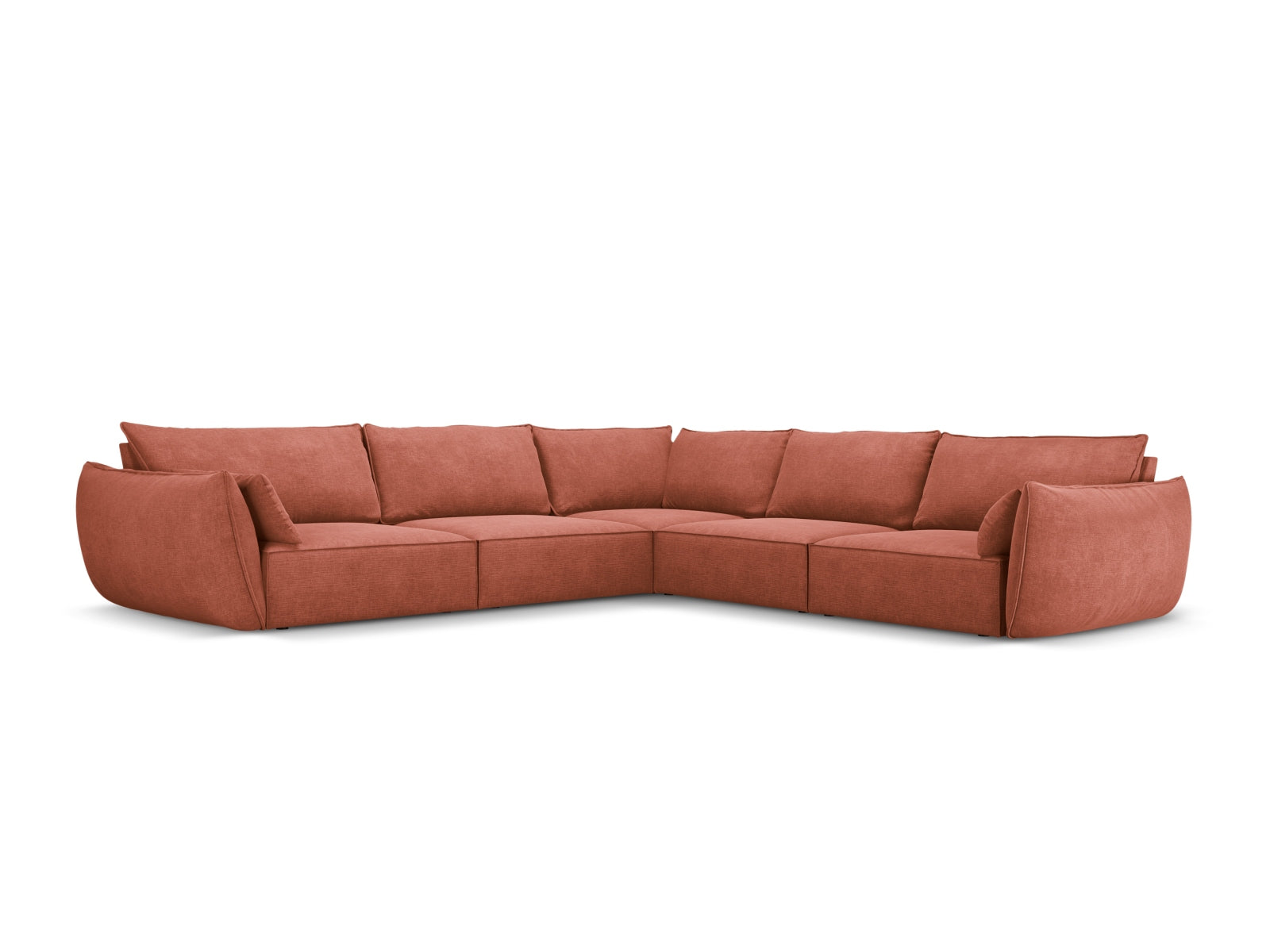 Kaelle Symmetrical Corner Sofa, 7 Seats, 286x286 cm — Terracotta