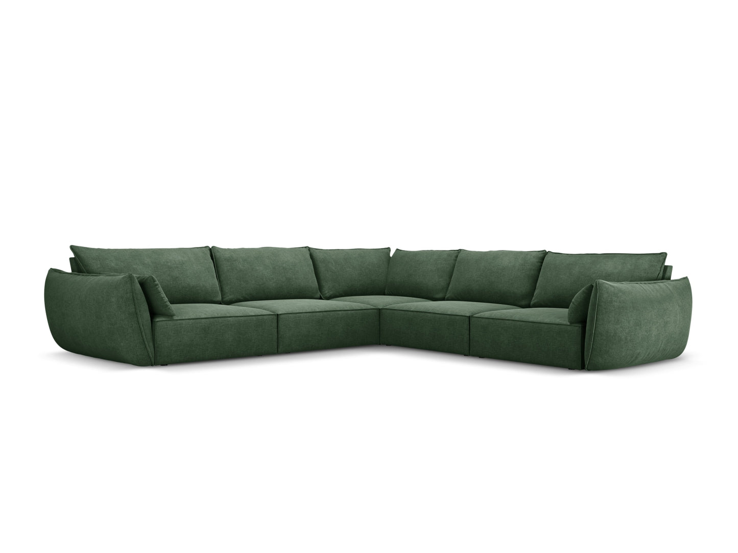 Ecksofa Chenille Beige Kaelle — Bottle Green