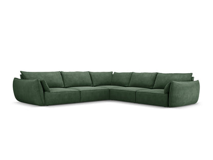 Ecksofa Chenille Beige Kaelle — Bottle Green