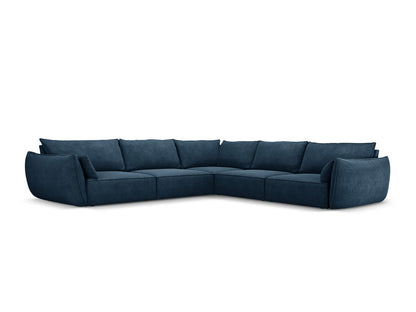 Ecksofa Chenille Beige Kaelle — Royal Blue