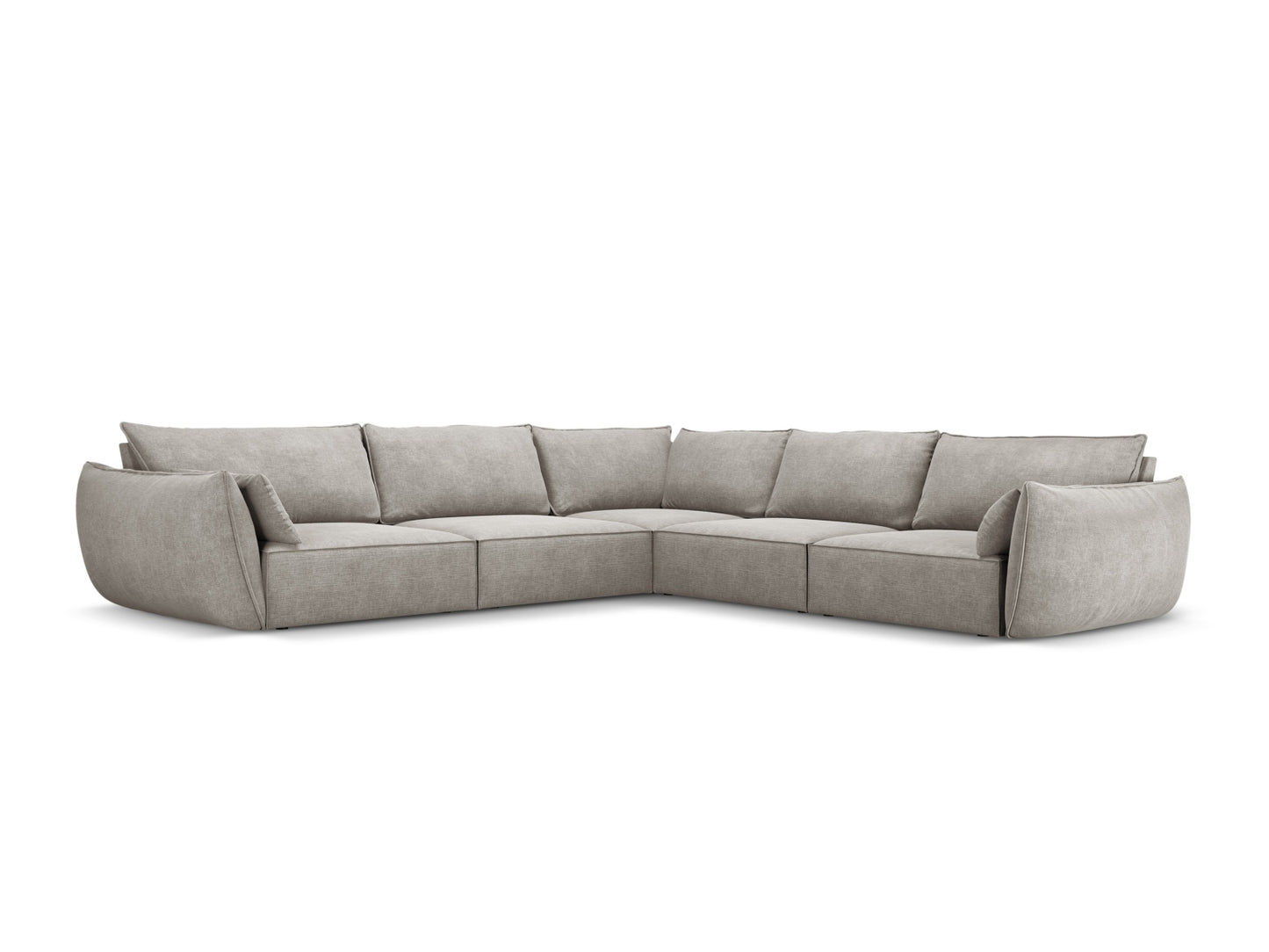 Ecksofa Chenille Beige Kaelle — Light Grey