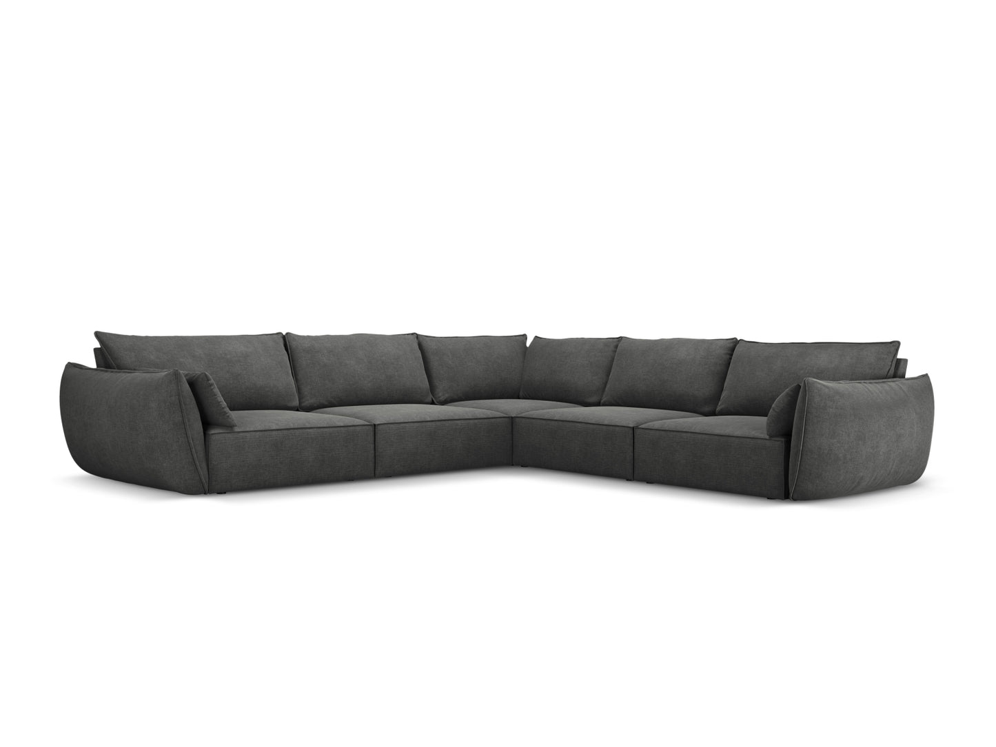 Ecksofa Chenille Beige Kaelle — Dark Grey