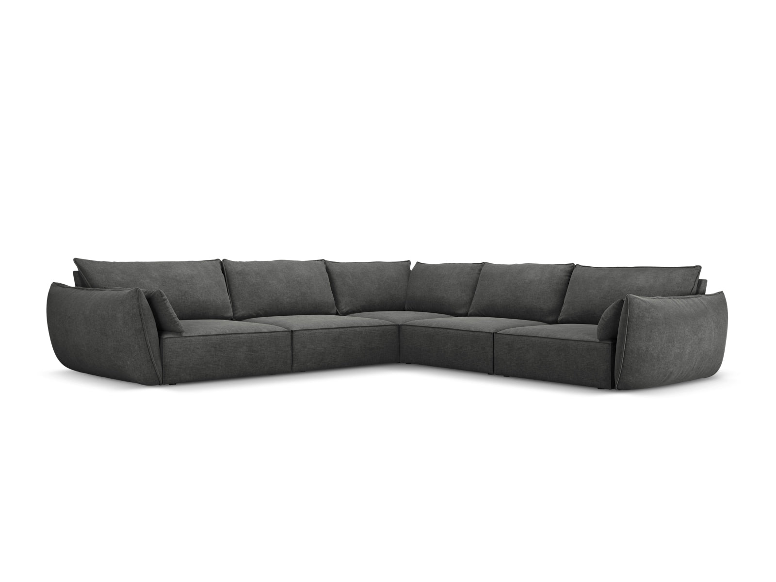 Kaelle Symmetrical Corner Sofa, 7 Seats, 286x286 cm — Dark Grey