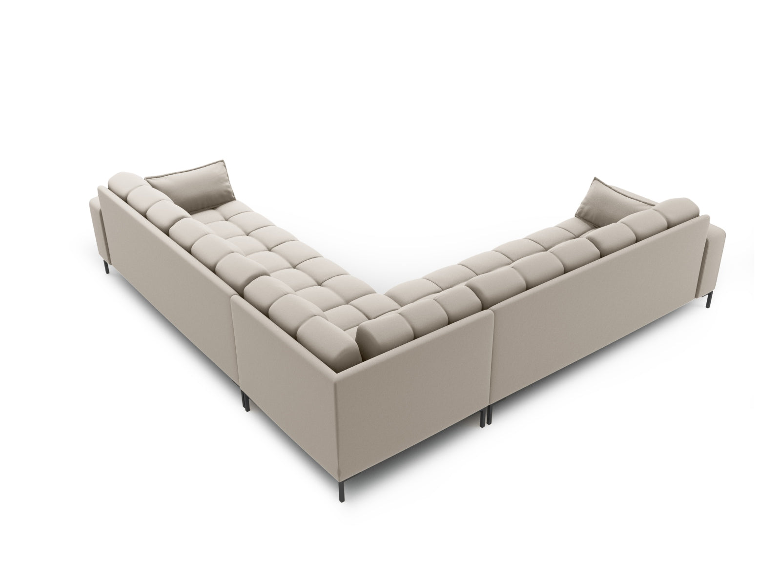Ecksofa Strukturstoff Beige Mamaia — Detailansicht