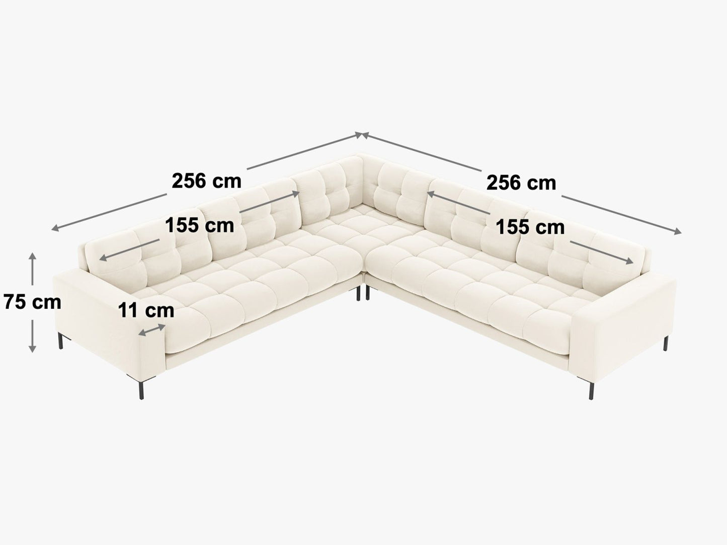Ecksofa Strukturstoff Beige Mamaia — Ansicht 4