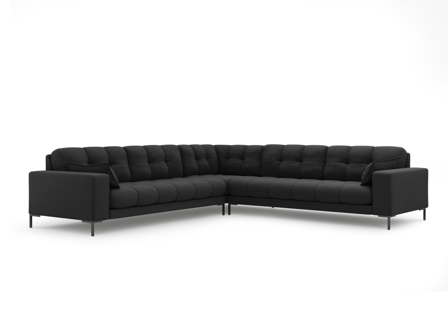 Ecksofa Strukturstoff Beige Mamaia — Dark Grey