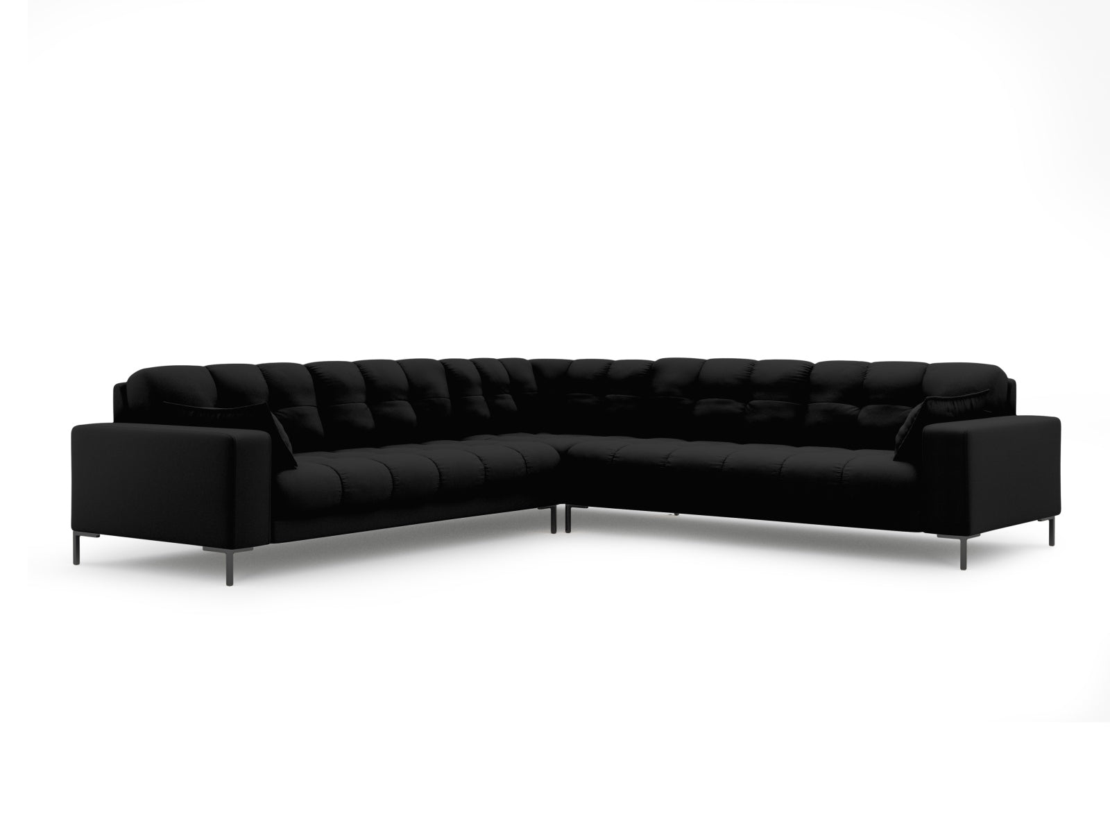 Mamaia Symmetrical Corner Sofa, 6 Seats, 256x256 cm — Black