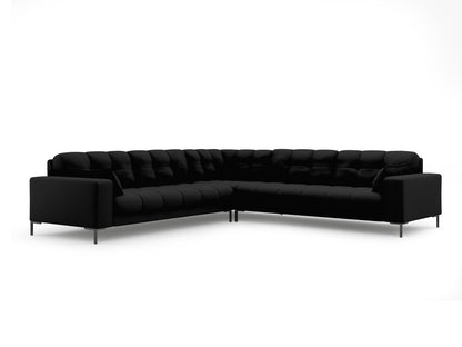 Ecksofa Strukturstoff Beige Mamaia — Black