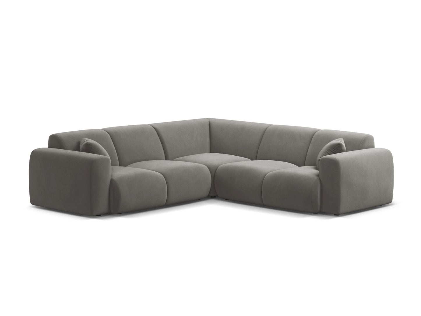 Ecksofa Samt Schwarz Molino — Grey