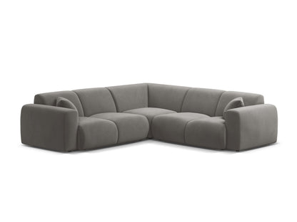 Ecksofa Samt Schwarz Molino — Grey